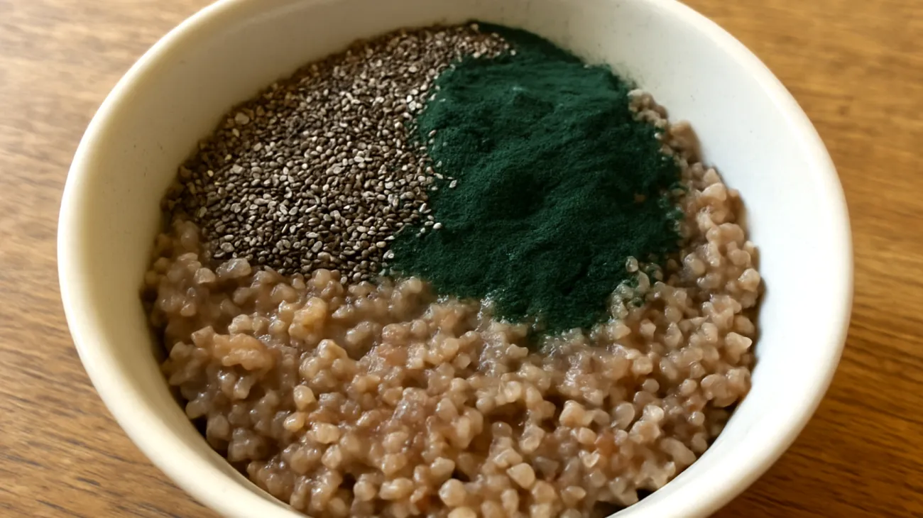 Porridge de sarrasin aux graines de chia et spiruline"