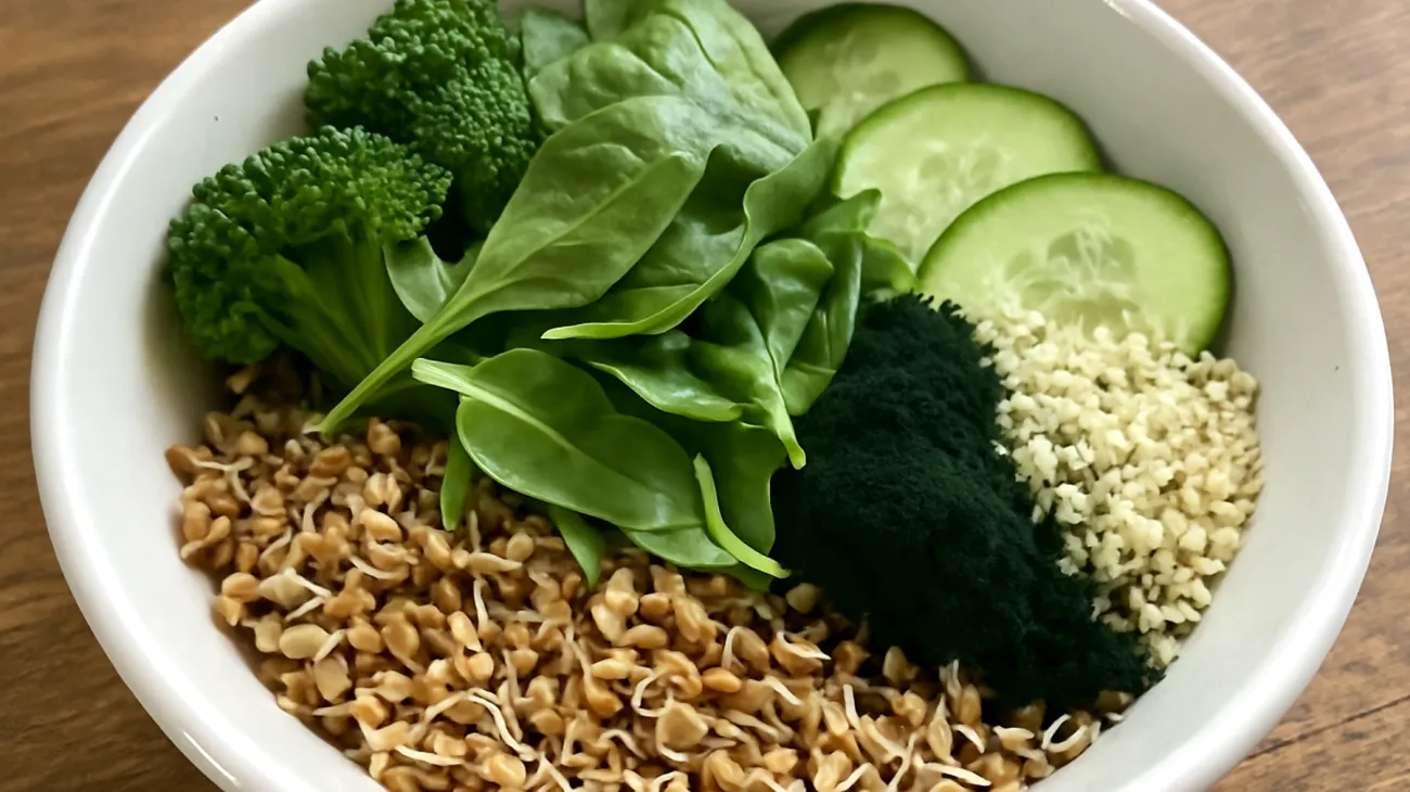 Salade de quinoa germé aux graines de chanvre et spiruline"