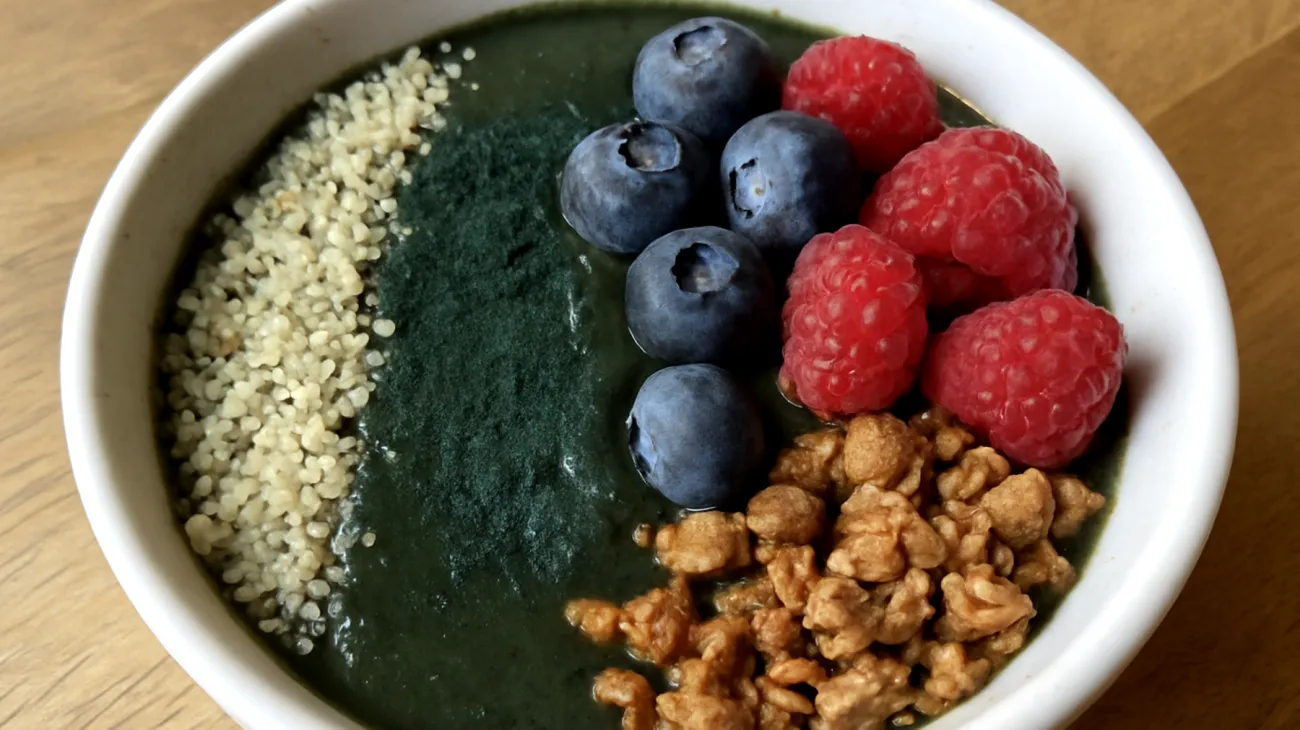 Smoothie bowl aux graines de chanvre et spiruline"